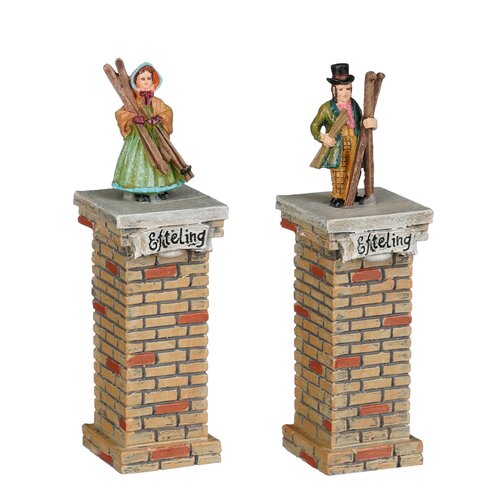 Luville Kerstdorpminiatuur Efteling Reizigers - L 2 x B 2 x H 7,5 cm