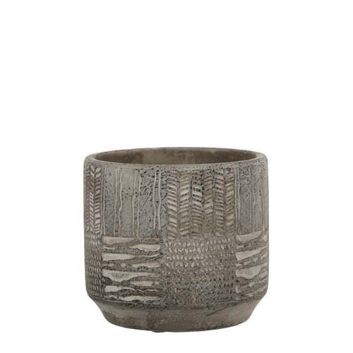 Lynn pot rond l.grijs - h12,5xd14cm