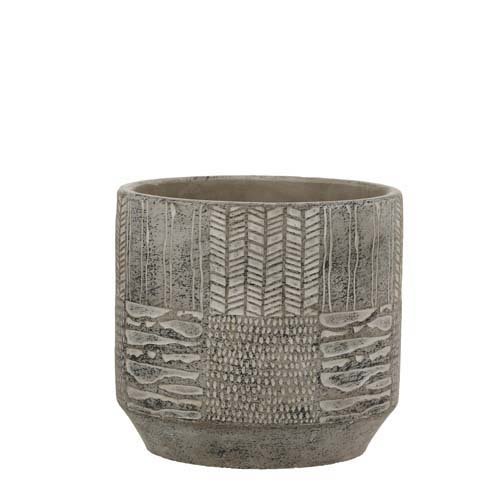 Lynn pot rond l.grijs - h16xd17cm