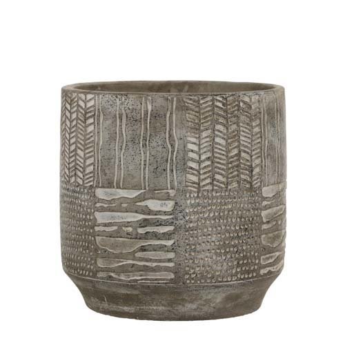 Lynn pot rond l.grijs - h19xd19cm