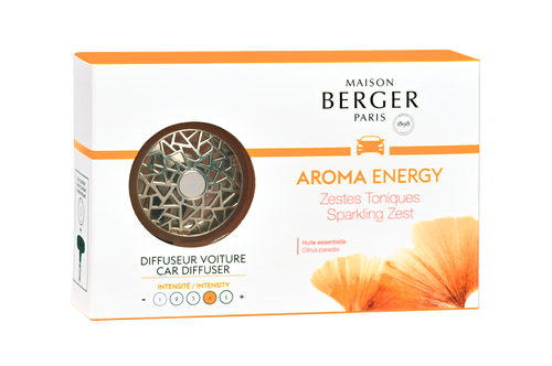 Maison Berger Paris Autoparfum Aroma Energy - Zestes toniques / Sparkling zest Startersset