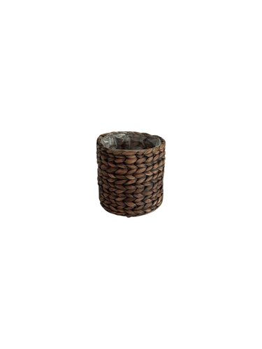 Mand Gevlochten Look - D15xH15.5cm Bruin
