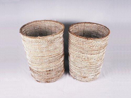 Mand Sulawesi Abaca - D45xH60cm Naturel/Wit
