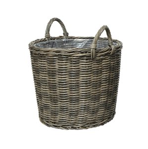 Mand Wicker Camille Grijs - Ø 28 x H 21 cm - afbeelding 1