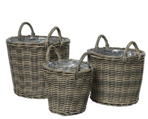 Mand Wicker Camille Grijs - Ø 34 x H 24 cm - afbeelding 2