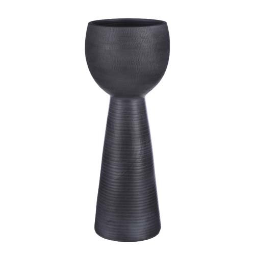 Marlou pot op voet zwart - h70xd28cm