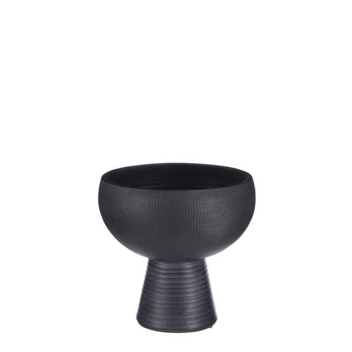Marlou schaal op voet zwart - h28xd29cm