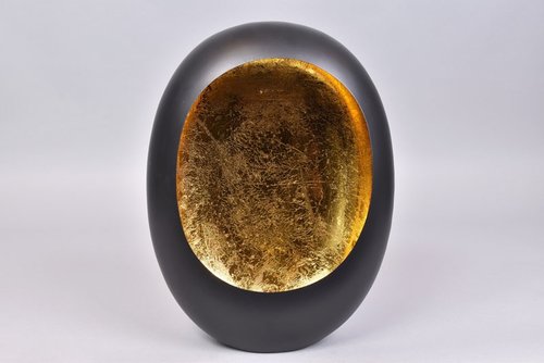 Marrakech Egg T-Light Black/Gold - 26 x 11 x 33 cm
