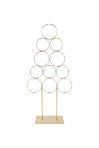 Metalen kerstboom ringen op voet B 39 x H 84 cm gold