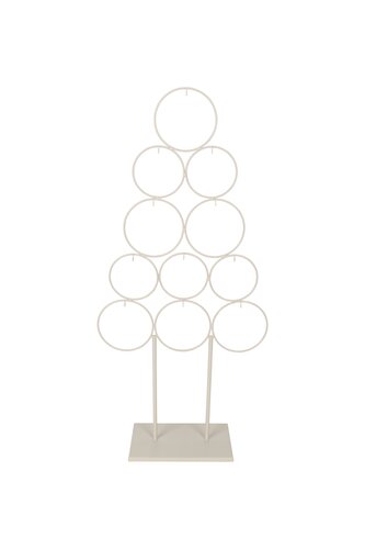 Metalen kerstboom ringen op voet B 39 x H 84 cm woolwhite