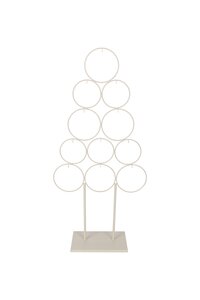 Metalen kerstboom ringen op voet 39x84 cm woolwhite