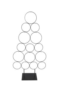 Metalen kerstboom ringen op voet B 64 x H 124 cm black