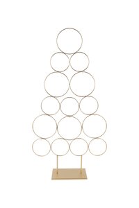 Metalen kerstboom ringen op voet 64x124 cm goud