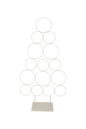 Metalen kerstboom ringen op voet B 64 x H 124 cm woolwhite