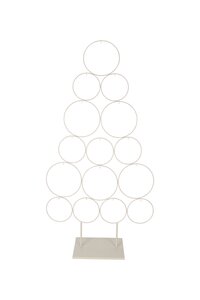 Metalen kerstboom ringen op voet 64x124 cm woolwhite