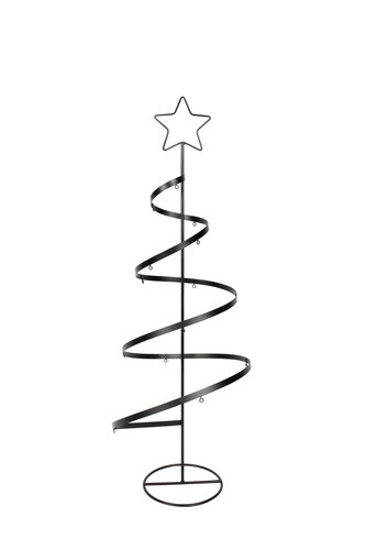 Metalen kerstboom spiraal D 25 x H 70 cm black