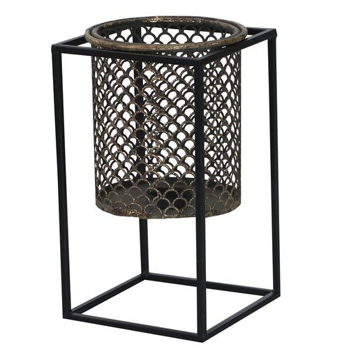 Metalen Lantaarn witgoud D17,8x31,5