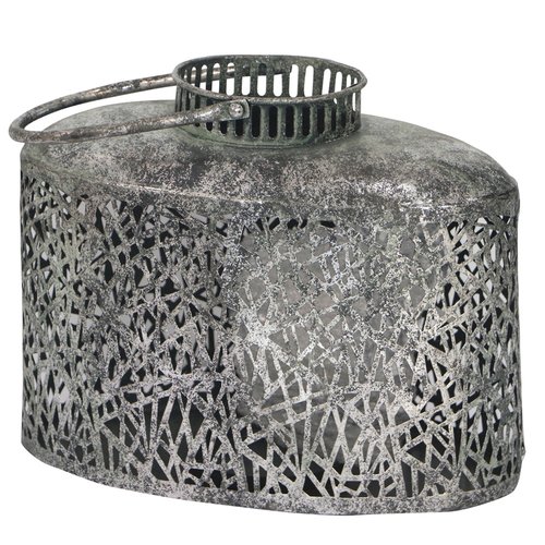 Metalen Lantaarn zilver 31x17,5x40,5