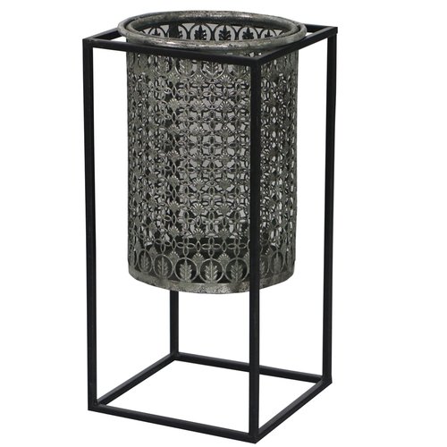 Metalen Lantaarn zilver D19x39,3