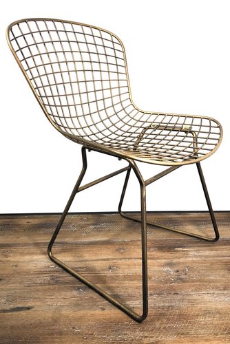 Metalen stoel goud 52x57x82cm - afbeelding 4