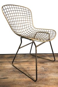 Metalen stoel goud 52x57x82cm - afbeelding 4