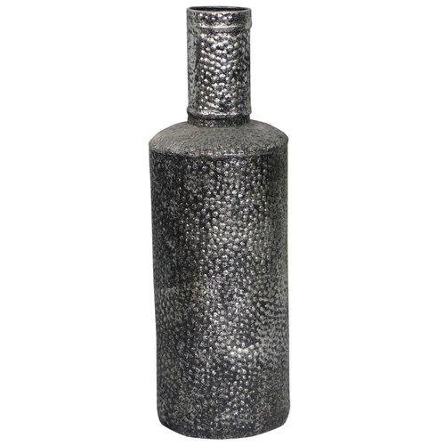 Metalen vaas zilver D17x52,7