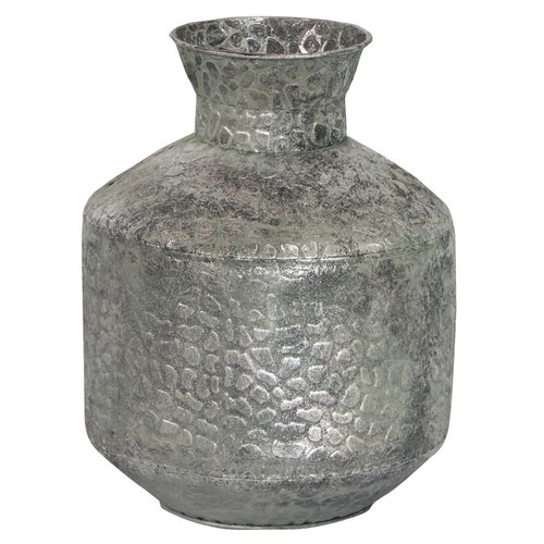 Metalen vaas zilver D26,5x34