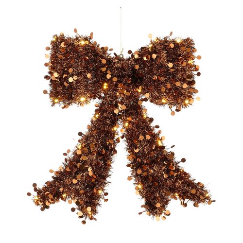Mica Decorations Strik met LED koper - 44,5 x 42 cm