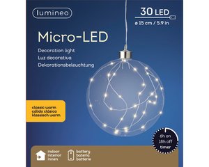 Micro LED Bal touw BO Transparant / Klassiek warm - 30 L - afbeelding 3