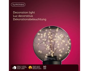 Micro LED ball plastic lying smokey/classic warm 20cm 80L - afbeelding 3