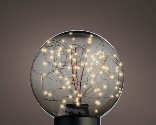 Micro LED ball plastic lying smokey/classic warm 25cm 100L - afbeelding 2