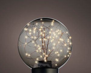 Micro LED ball plastic lying smokey/classic warm 25cm 100L - afbeelding 2