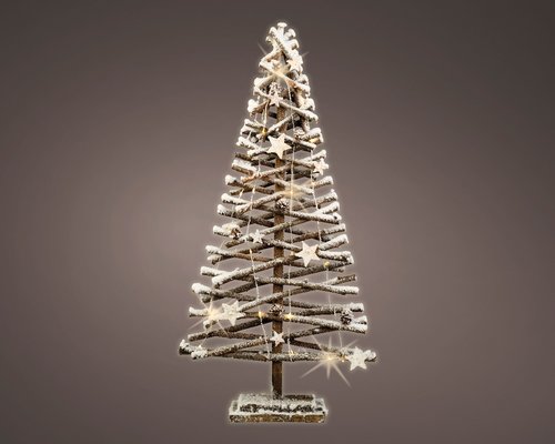 Micro LED boom rotan snowy tree BO 80cm 30L - afbeelding 2