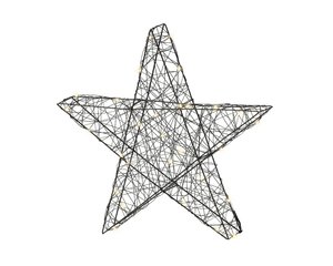 Micro LED ster ijzer BO zwart/warm wit 40cm 30L IP44 - afbeelding 1