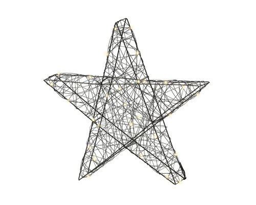 Micro LED ster ijzer BO zwart/warm wit 60cm 80L IP44 - afbeelding 1