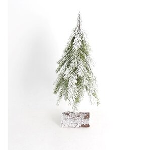 Miniboom op stam sneeuwfinish - H 44 cm