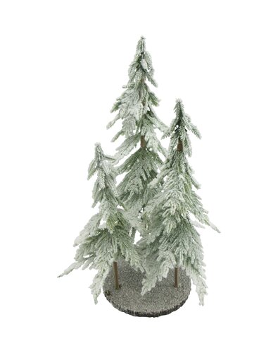 Miniboompjes op ronde voet - D 25 x H 50 cm sneeuwfinish