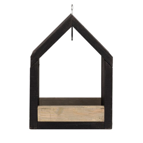 Modern hangend vogelvoerderhuisje Zwart-Grijs - B 16 x D 13 x H 22 cm - afbeelding 2