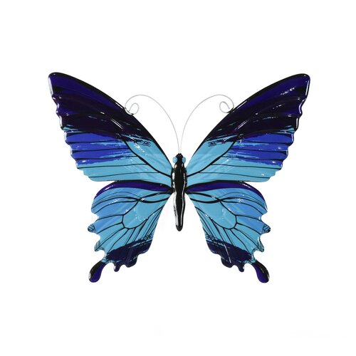 Muurdeco Vlinder 35,5 x 0,5 x 28,5 cm Blauw
