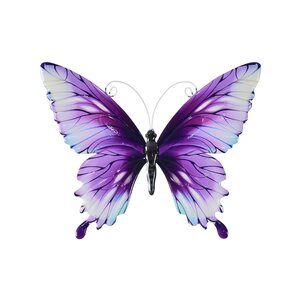 Muurdeco vlinder 35,5 x 0,5 x 28,5 cm paars