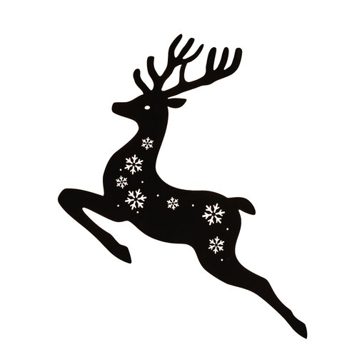 Muurhanger hert 3x42.5x49.5cm zwart