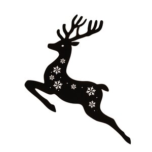 Muurhanger hert 3x42.5x49.5cm zwart