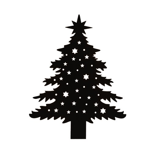 Muurhanger kerstboom 40x51cm zwart - afbeelding 1