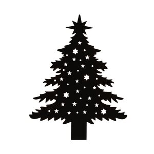 Muurhanger kerstboom 40x51cm zwart - afbeelding 1