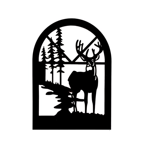 Muurhanger kerstfig. 25x30cm zwart