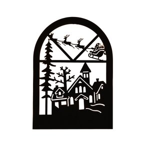 Muurhanger kerstfig. 25x30cm zwart - afbeelding 1
