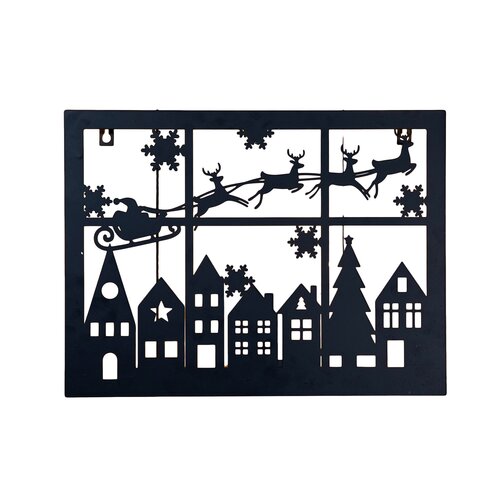 Muurhanger kerstslee 40x32cm zwrt - afbeelding 3