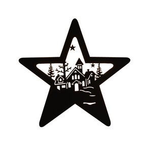 Muurhanger met ster 3x34x35cm zwrt