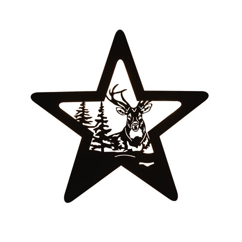 Muurhanger met ster 3x34x35cm zwrt