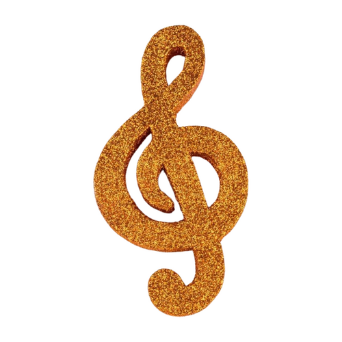 Muzieknoot hanger oranje - H 20 cm